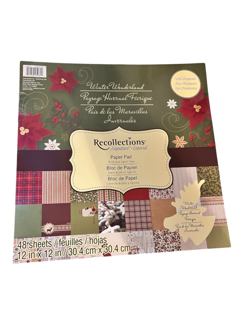 Recollections Holiday Paper Pad - Green & Red